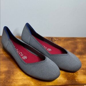 Rothy's The Flat women's round-toe shoes in a grey "birdseye" knit pattern 8